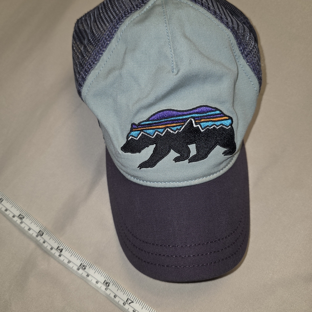 Patagonia Cap Hat Snap Back Trucker Purple and Gray Mesh Cap